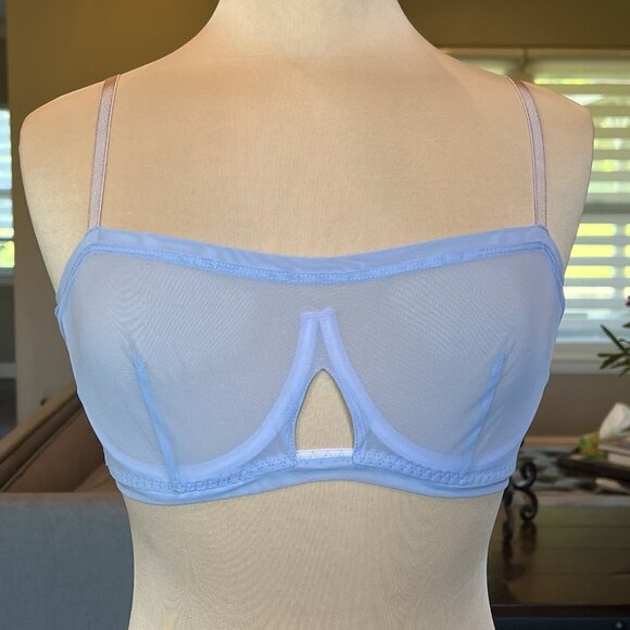 NWT We Are HAH Free People Wired Bra 30-38DD Periwinkle Sheer 32DD 34DD 36DD - Picture 1 of 13